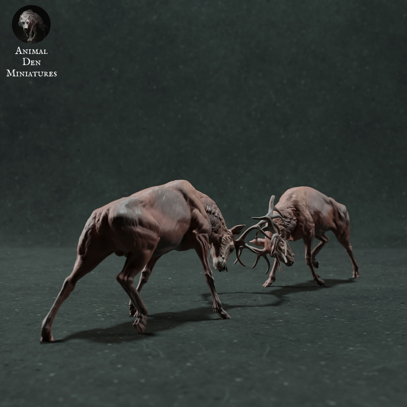 Red Deer Stags Fight 3D print model_1