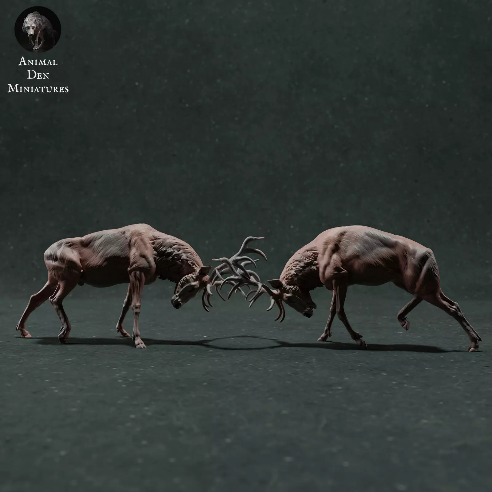 Red Deer Stags Fight 3D print model_0