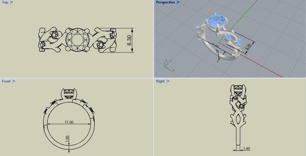 rings with diamonds 3D print model_11