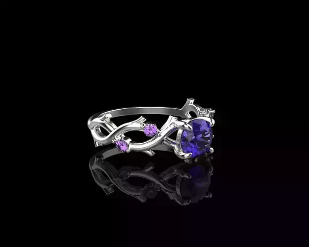 rings with diamonds 3D print model