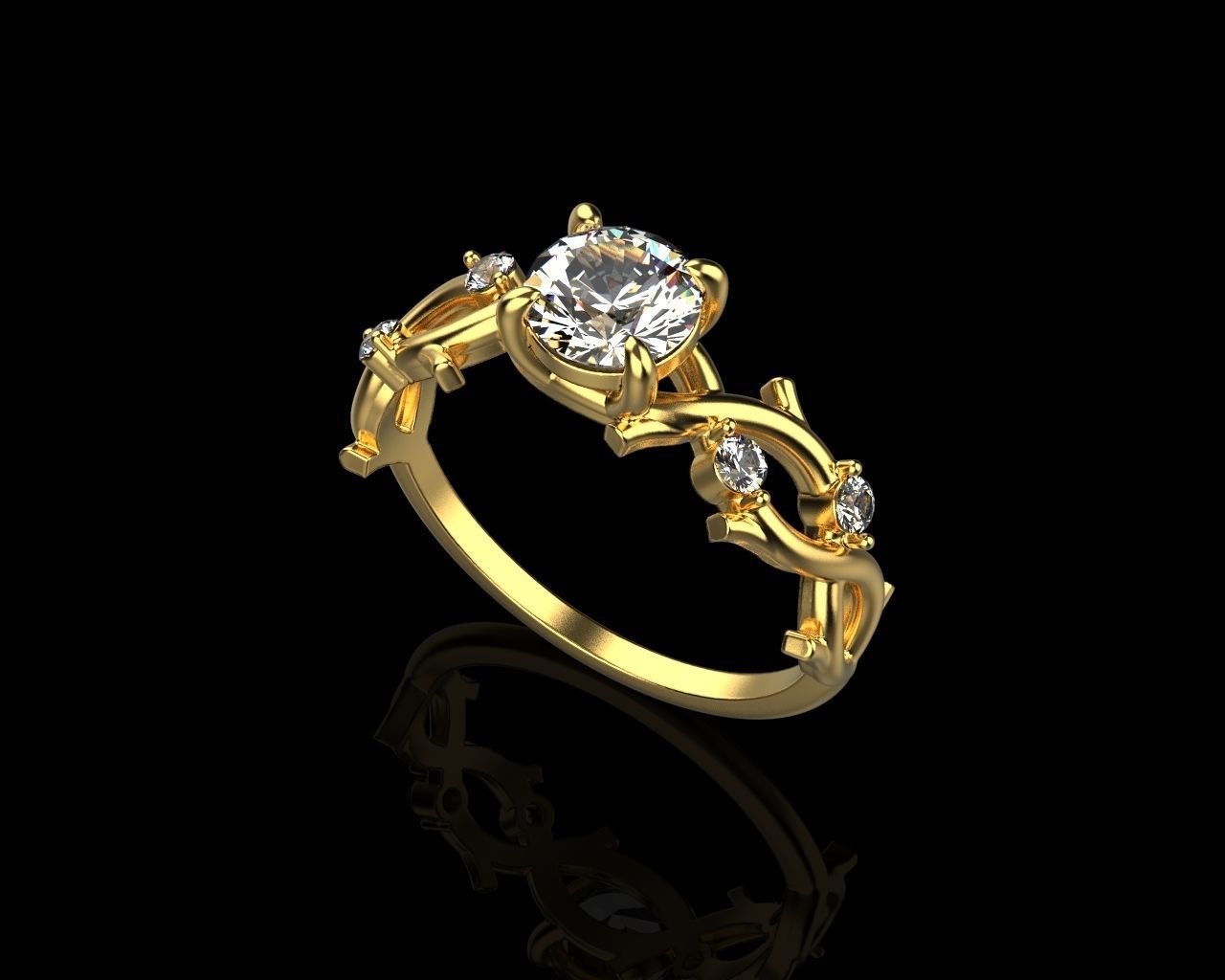 rings with diamonds 3D print model_5