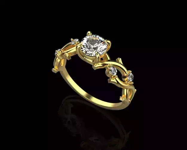 rings with diamonds 3D print model