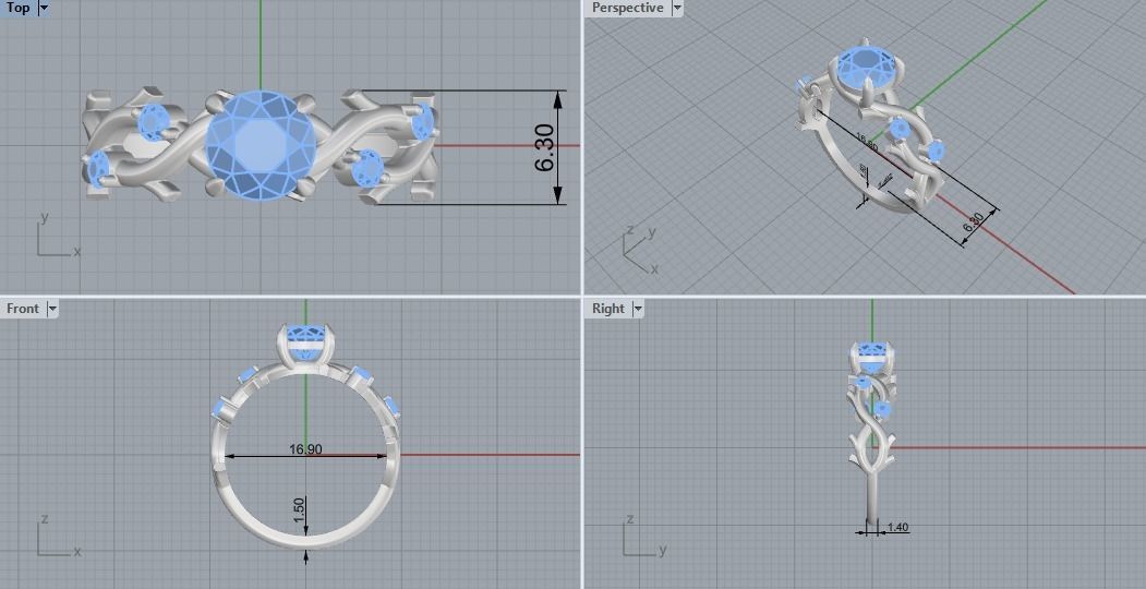 rings with diamonds 3D print model_11