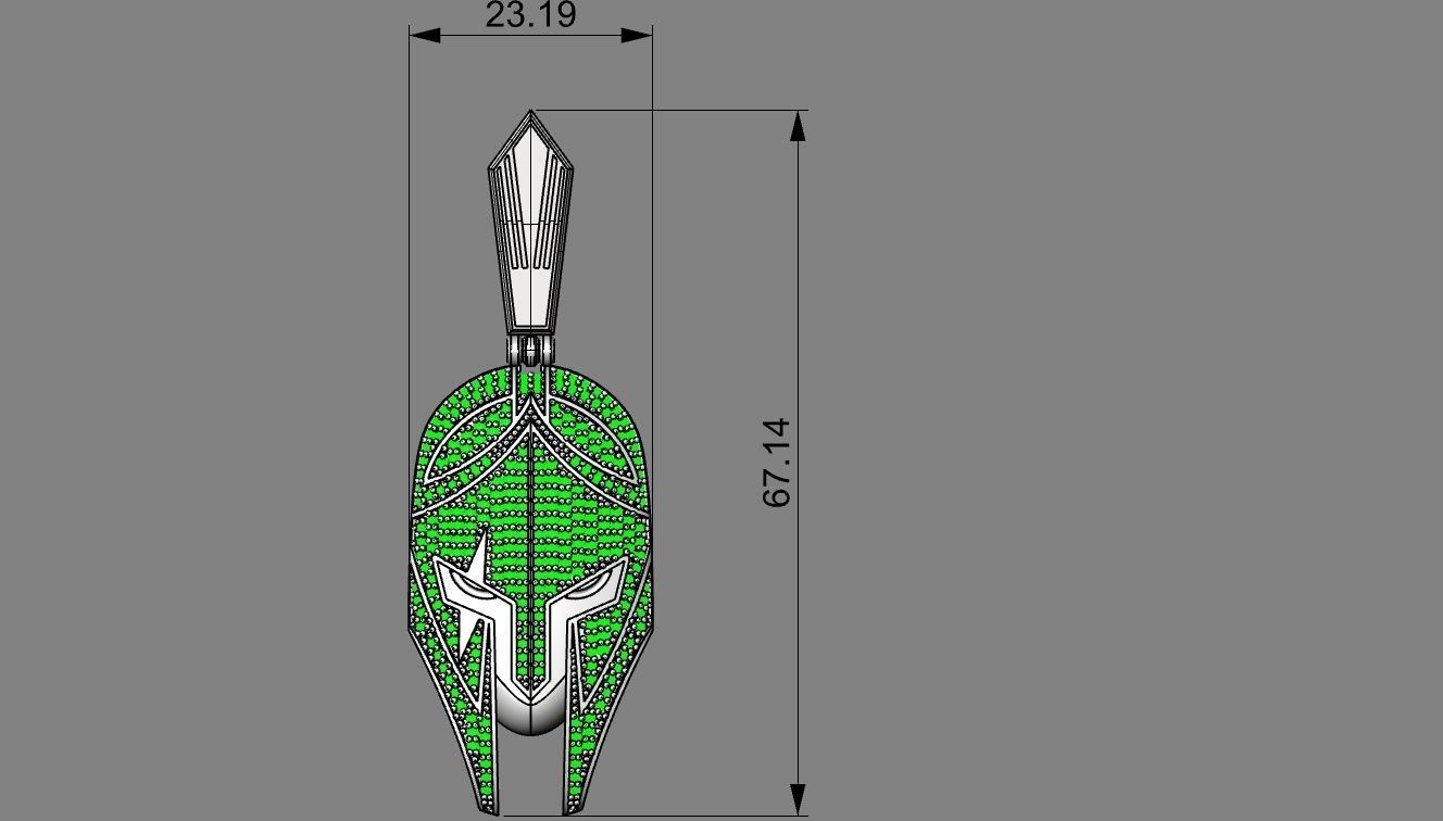 gladiator helmet pendant 3D print model_4