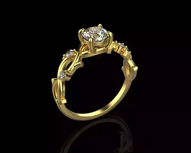 rings with diamonds  3D print model