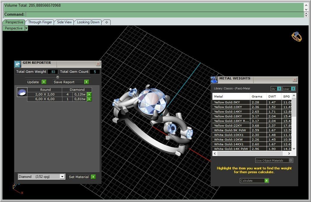 Rings with diamonds  3D print model_13