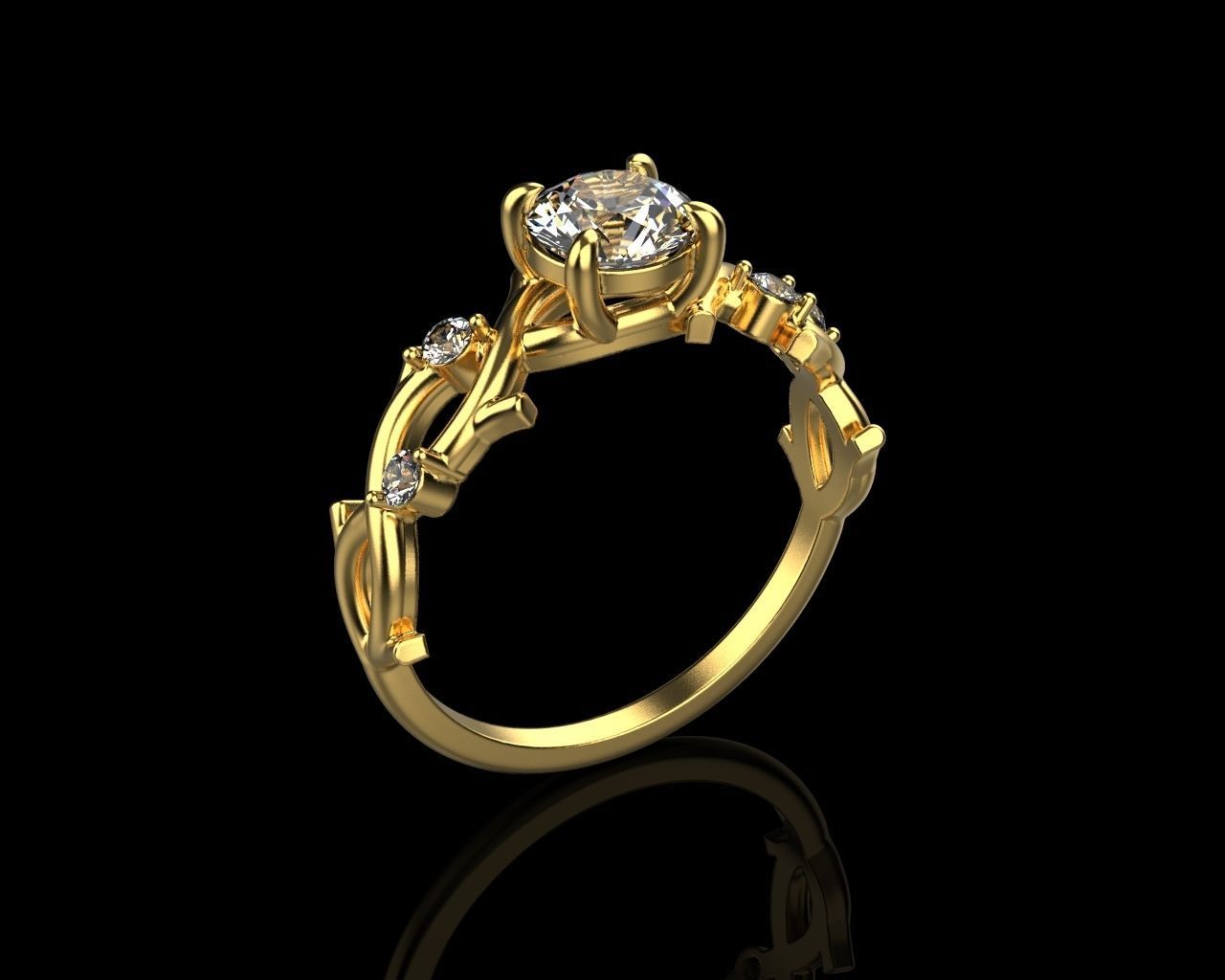 Rings with diamonds  3D print model_3