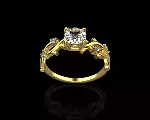 Rings with diamonds  3D print model