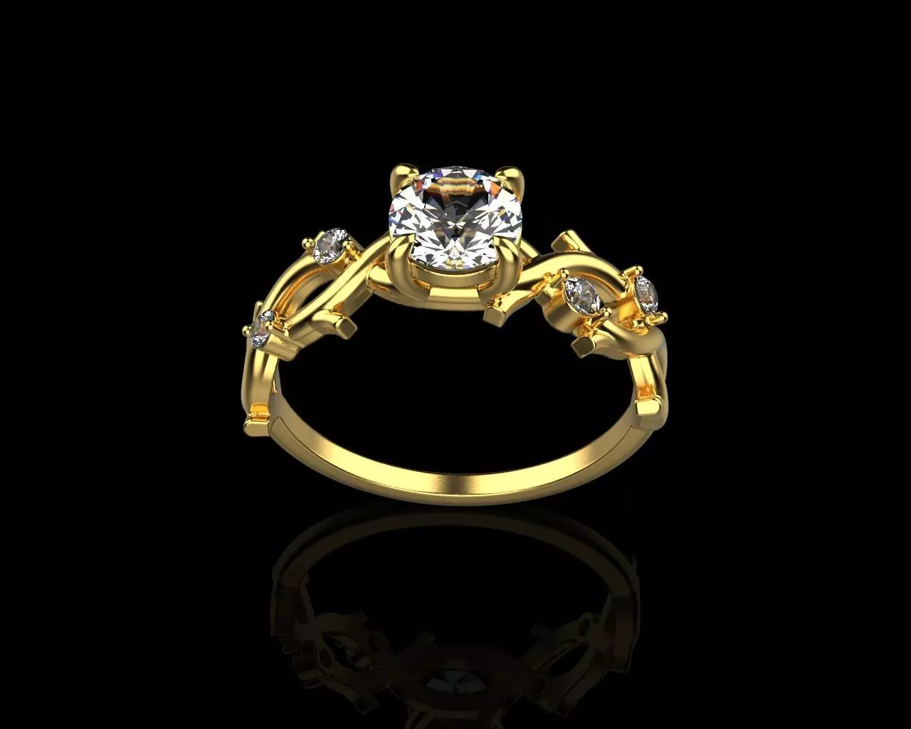 Rings with diamonds  3D print model_0