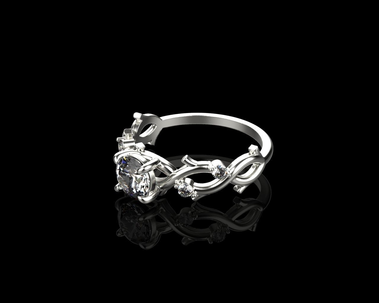 Rings with diamonds  3D print model_10