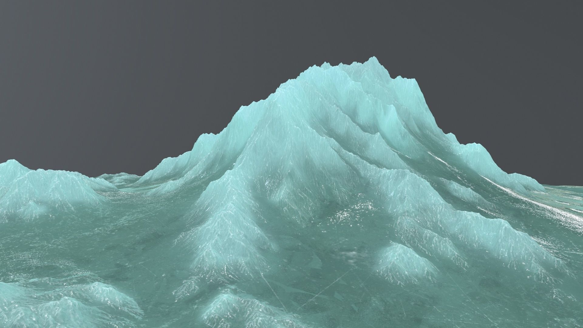 Snow Mountain Low-poly 3D model_9