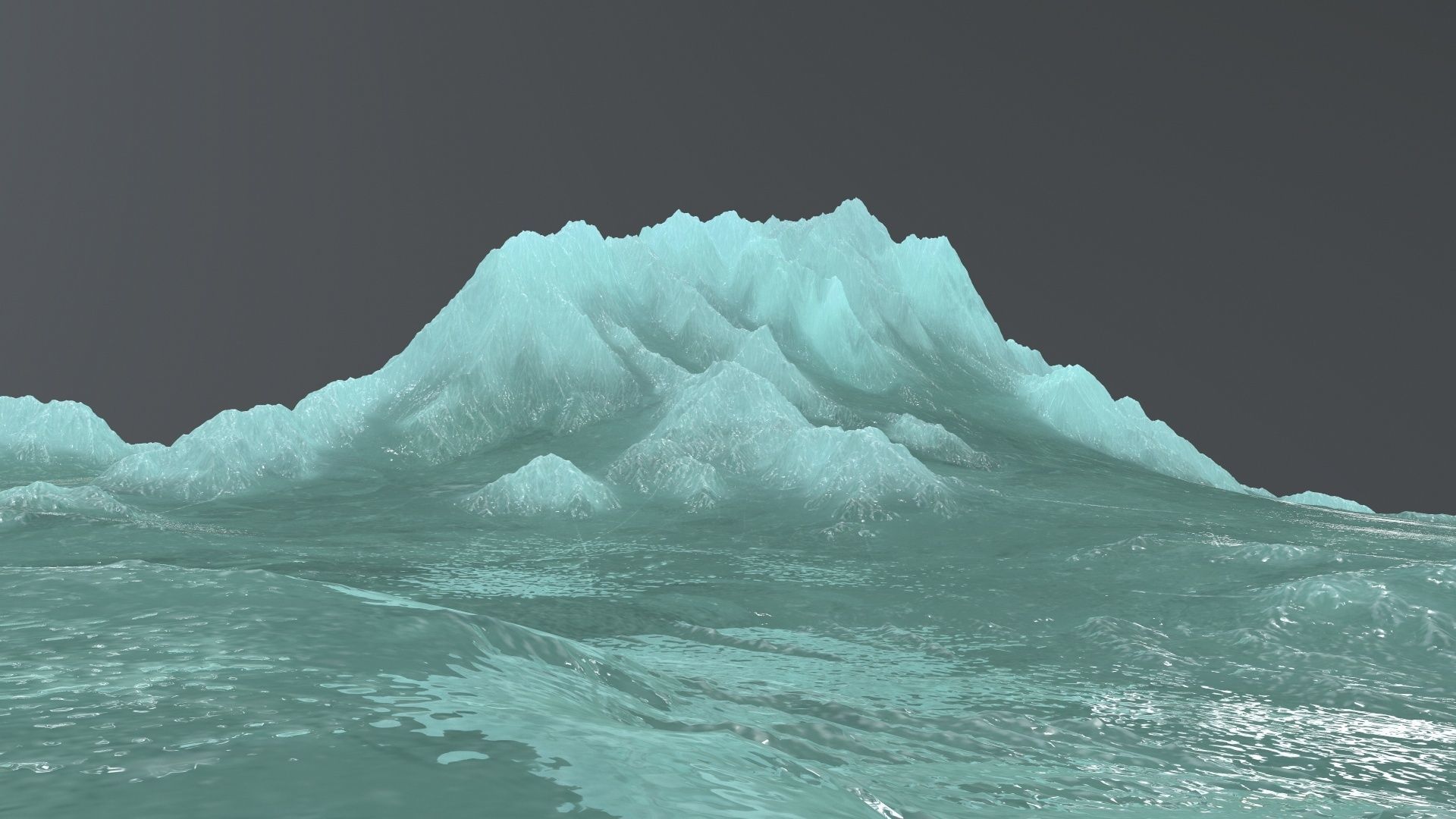 Snow Mountain Low-poly 3D model_13