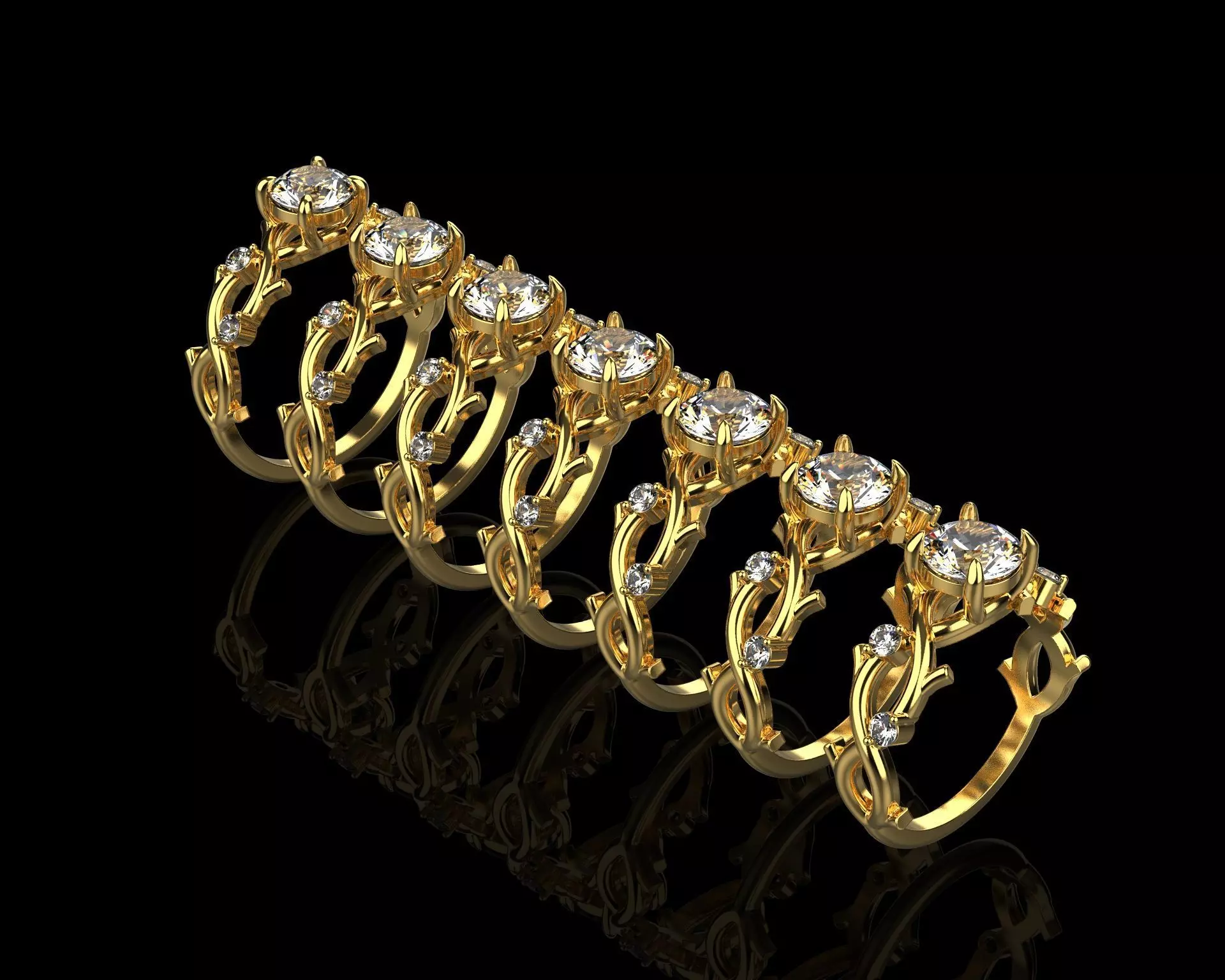 Collection  5-8 SIZE US  rings with diamonds _0