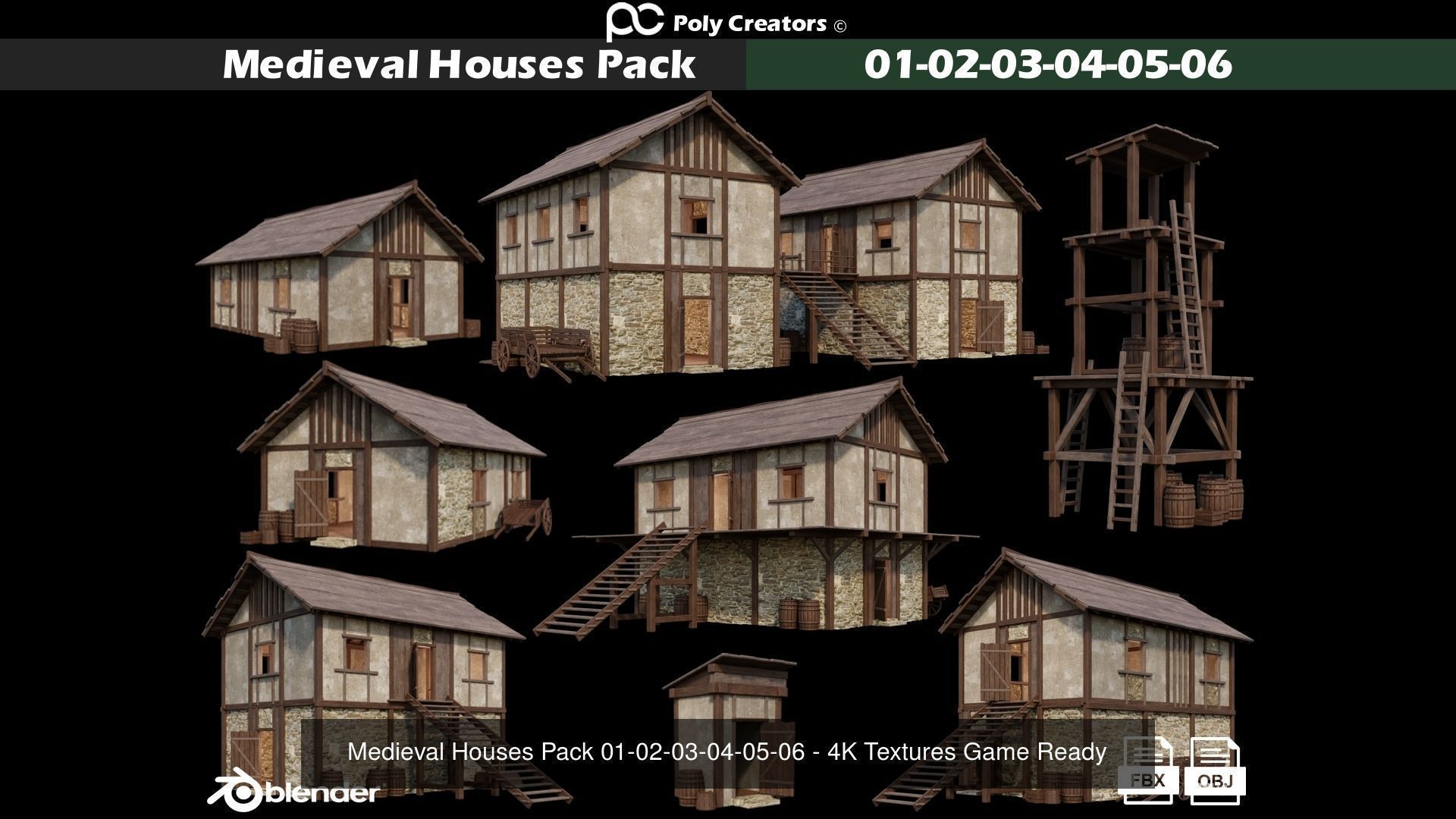 50- Medieval Houses Collection - 4K Textures Game Ready _1