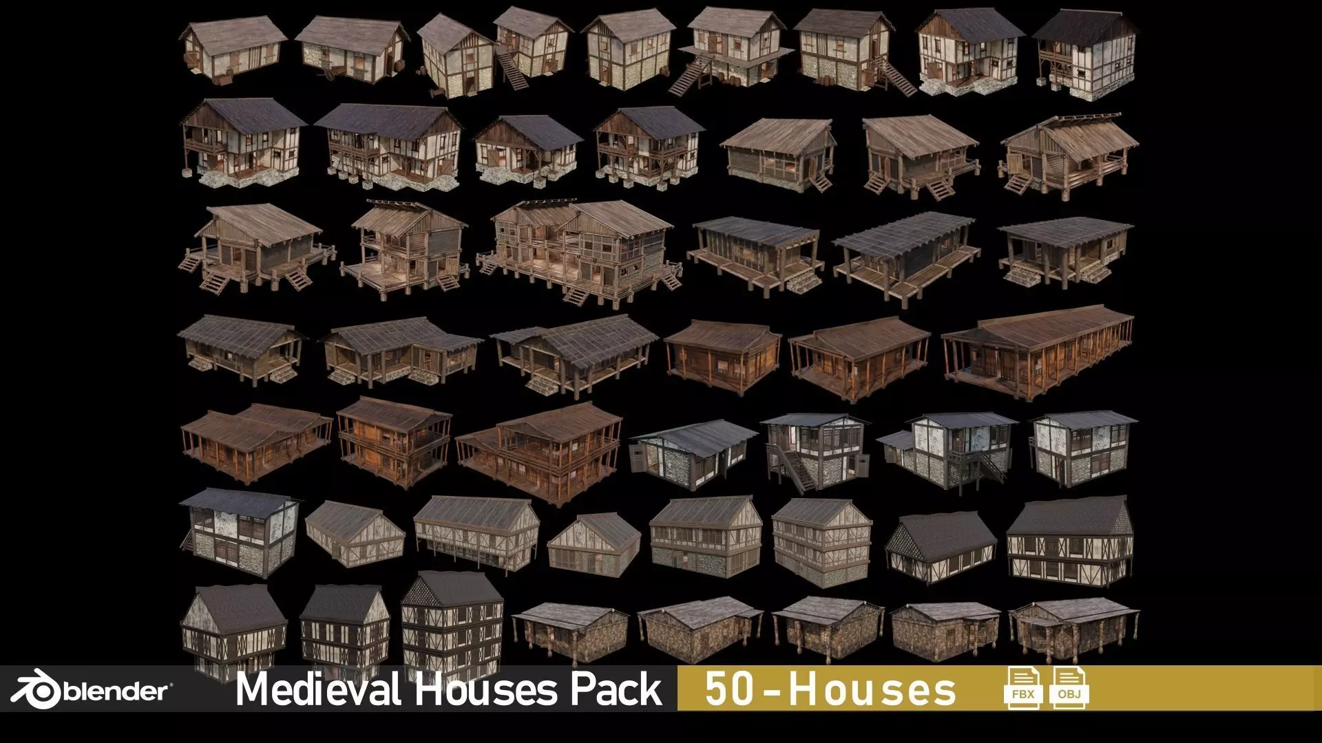 50- Medieval Houses Collection - 4K Textures Game Ready _0