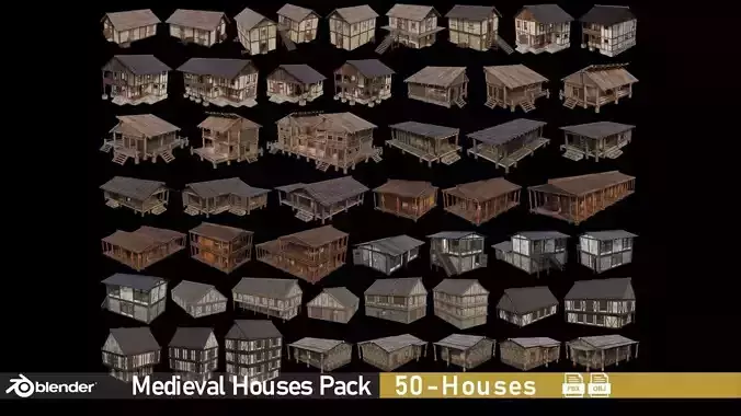 50- Medieval Houses Collection - 4K Textures Game Ready 