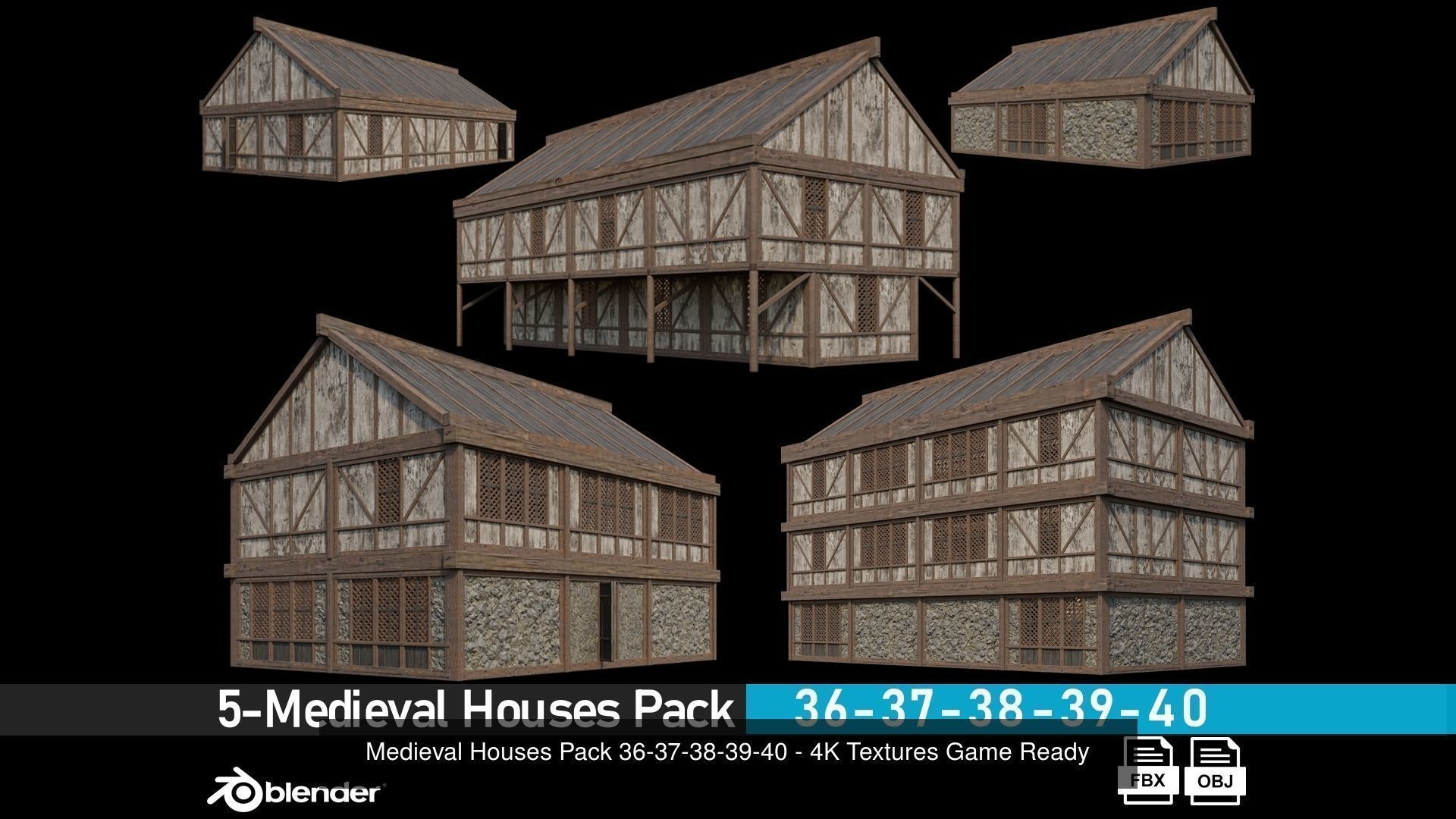 50- Medieval Houses Collection - 4K Textures Game Ready _7