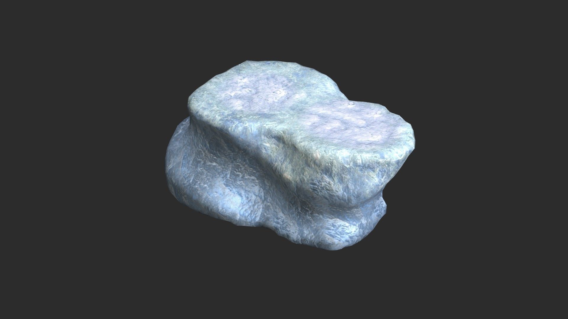 Short Flat Rocks - Ice Low-poly 3D model_8