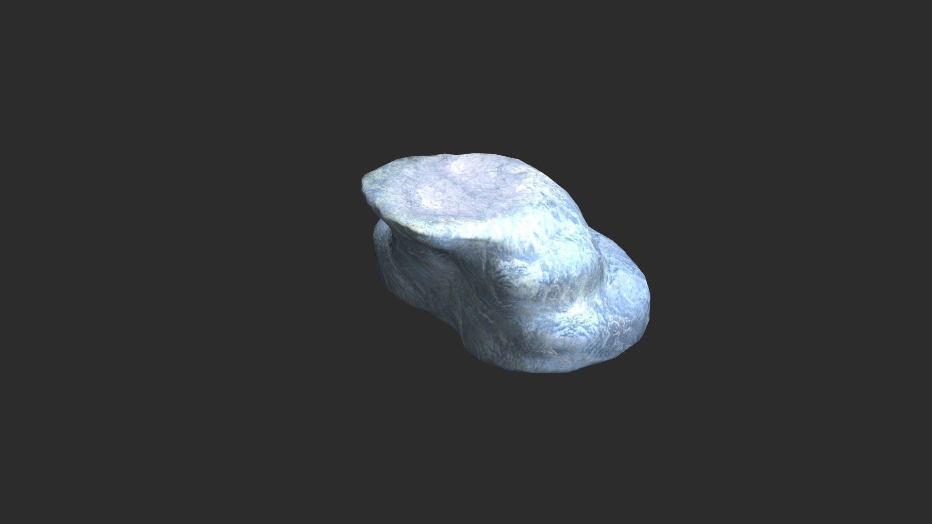 Short Flat Rocks - Ice Low-poly 3D model_6