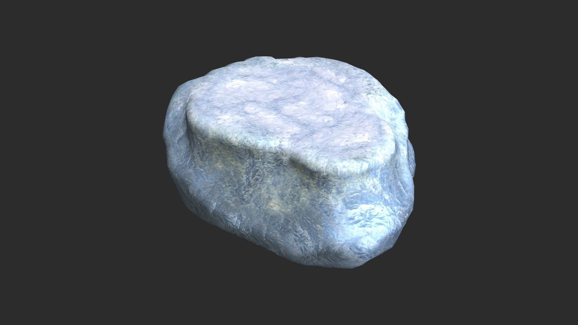 Short Flat Rocks - Ice Low-poly 3D model_10