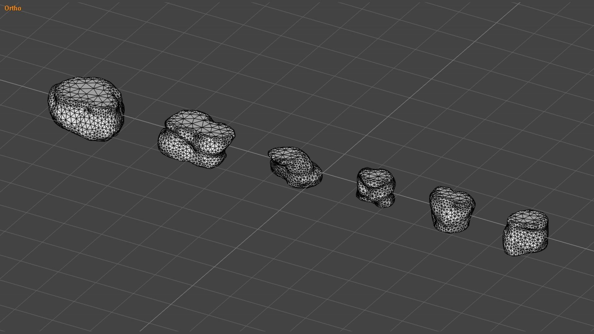 Short Flat Rocks - Ice Low-poly 3D model_14