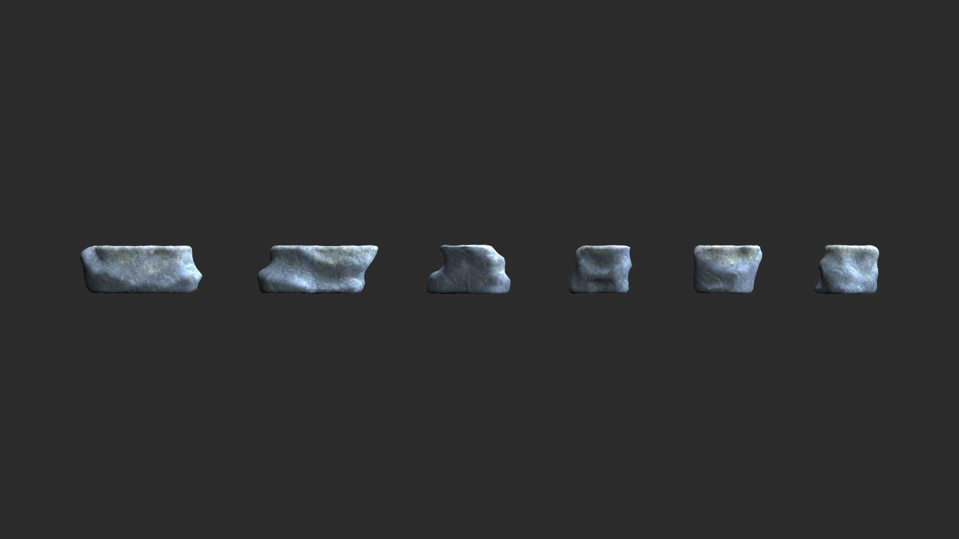 Short Flat Rocks - Ice Low-poly 3D model_1