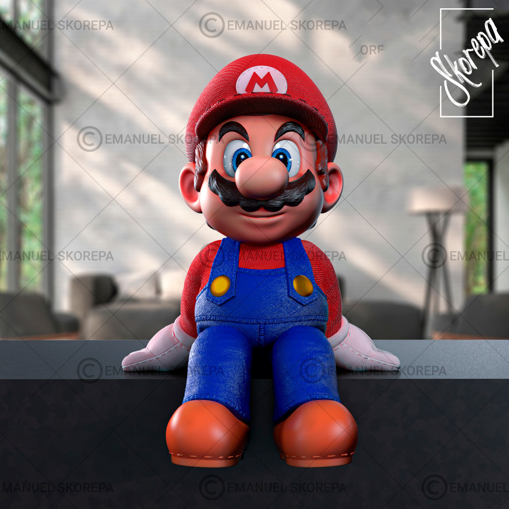 Mario nintendo figurine 3D print model_4