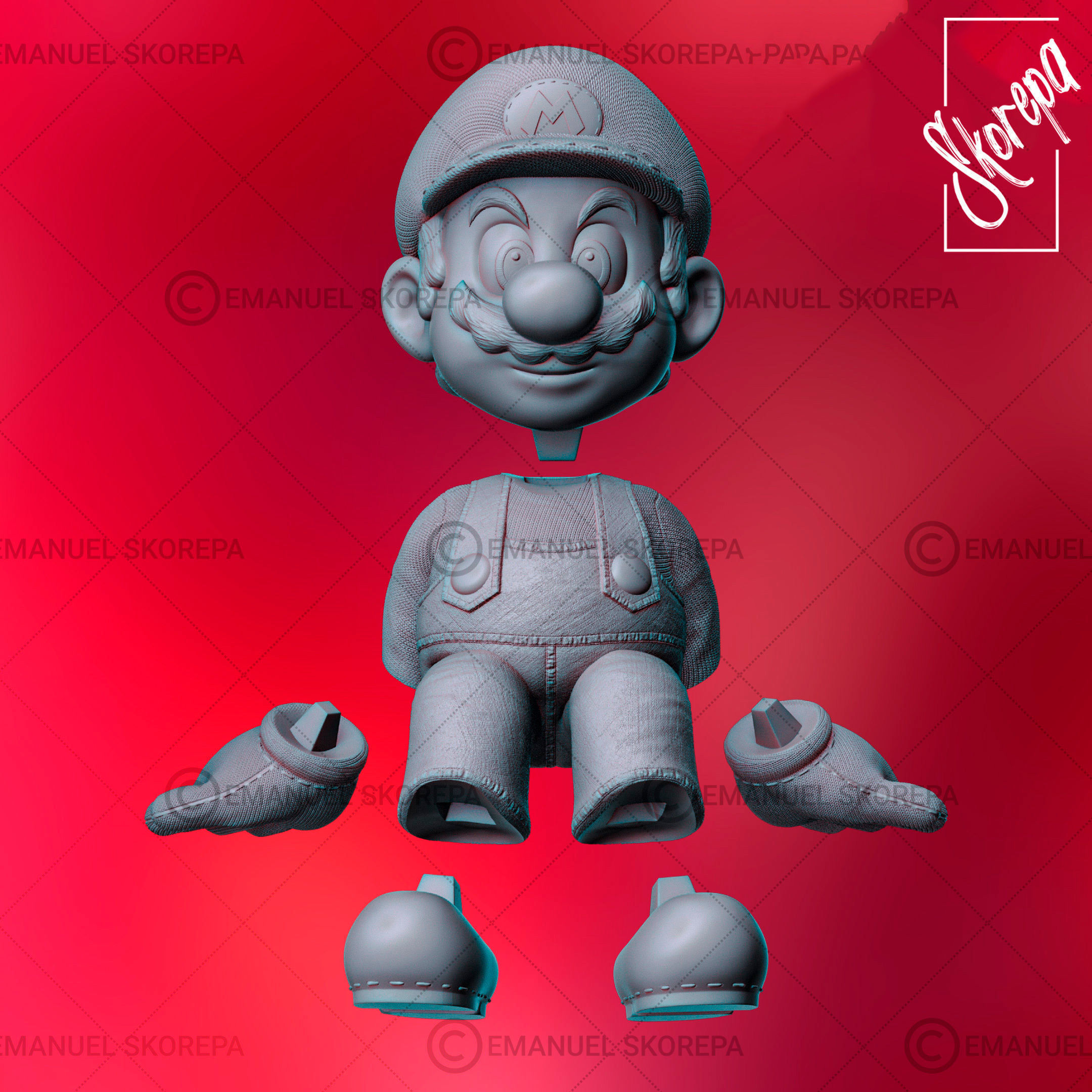 Mario nintendo figurine 3D print model_5