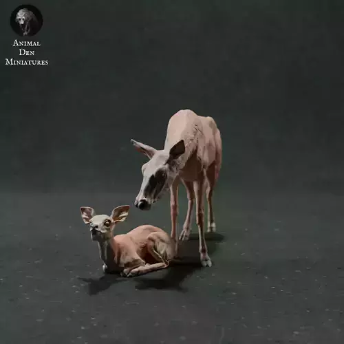 Red Deer Hind and Fawn 3D print model