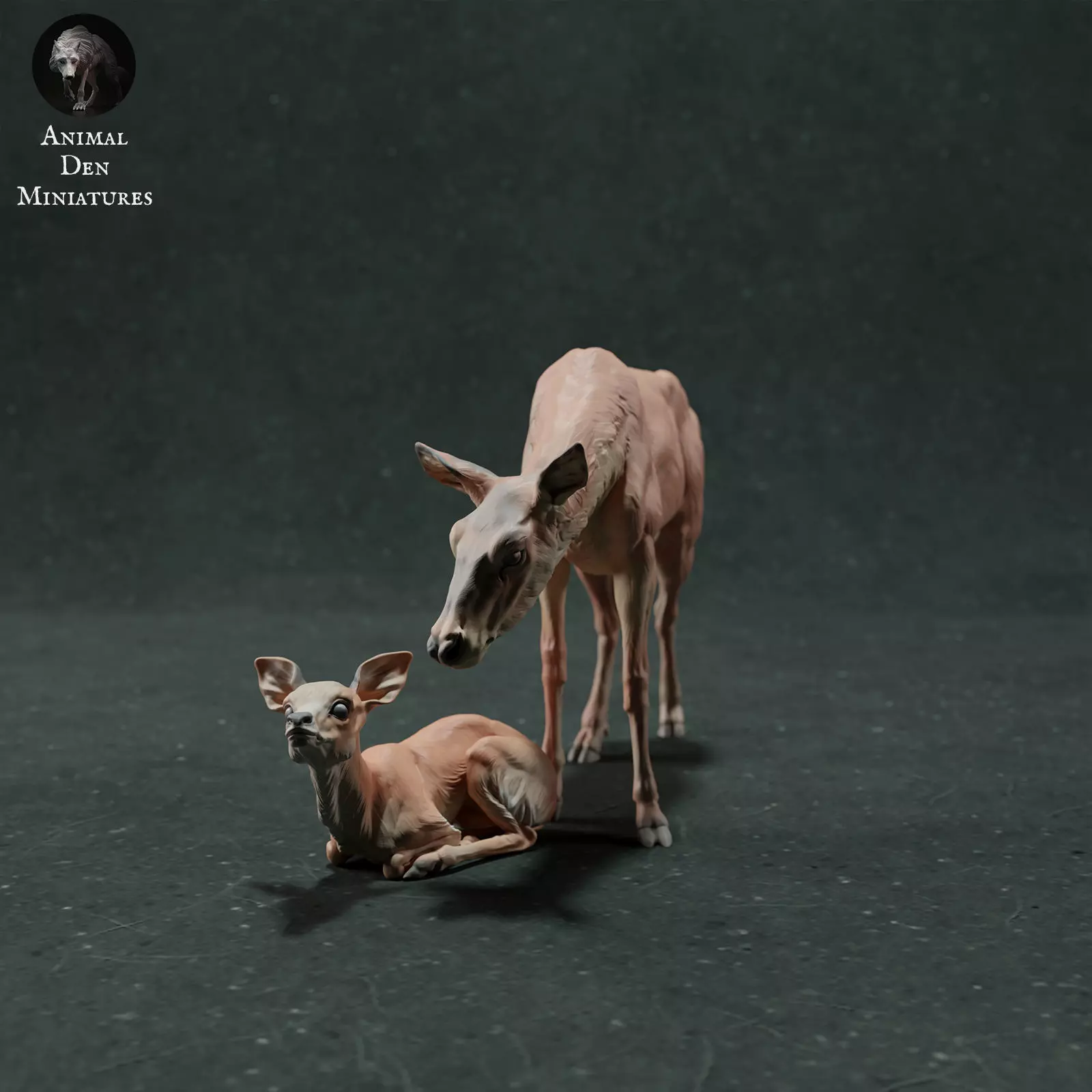 Red Deer Hind and Fawn 3D print model_0