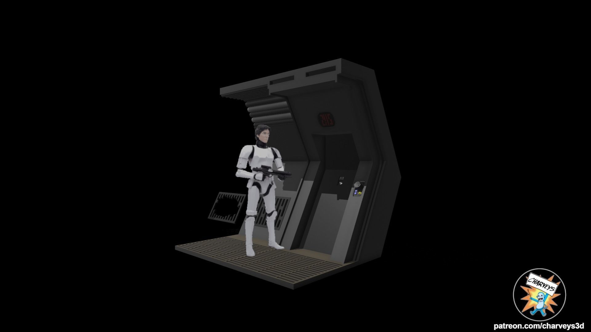 Star Wars Detention Block Corridor Diorama for action figures 3D print model_1