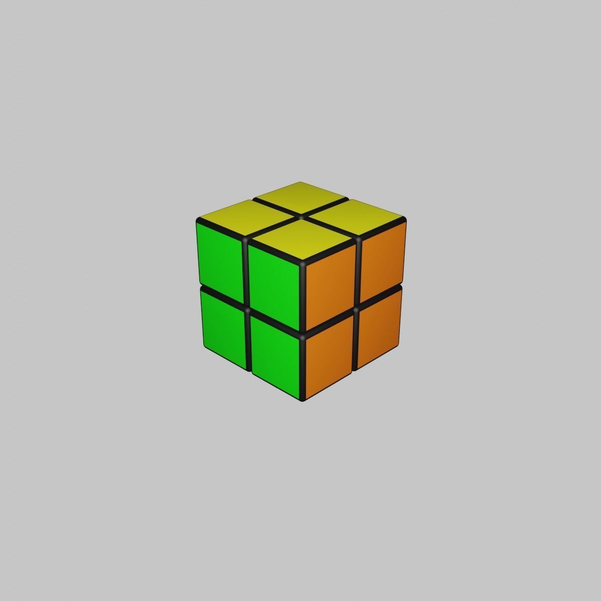 2x2x2 Rubiks Cube Low-poly 3D model_1