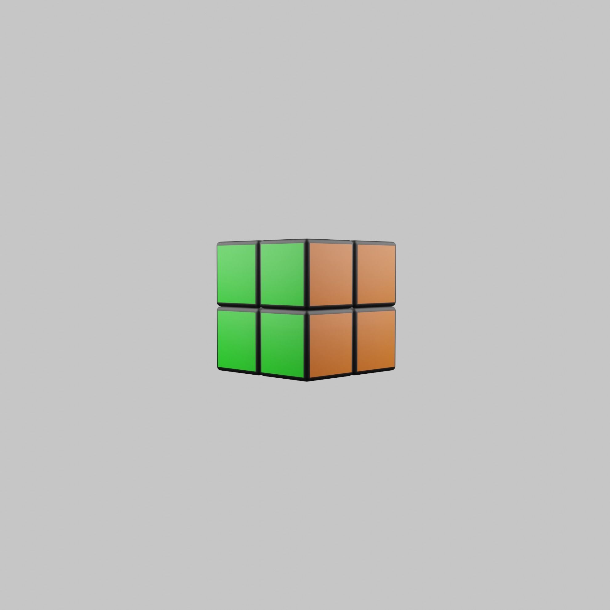 2x2x2 Rubiks Cube Low-poly 3D model_9