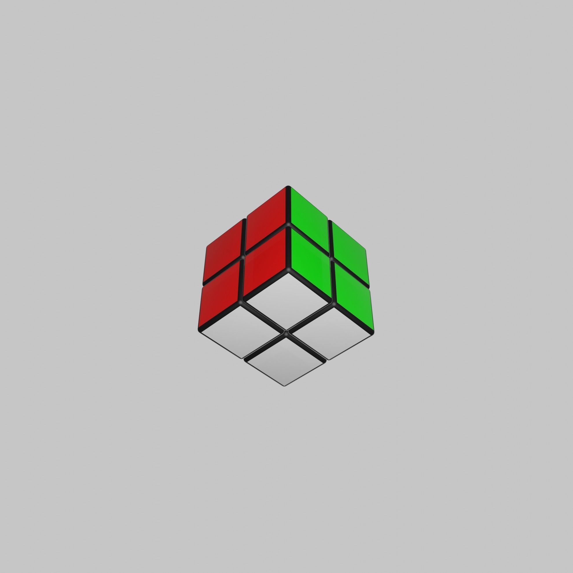 2x2x2 Rubiks Cube Low-poly 3D model_8