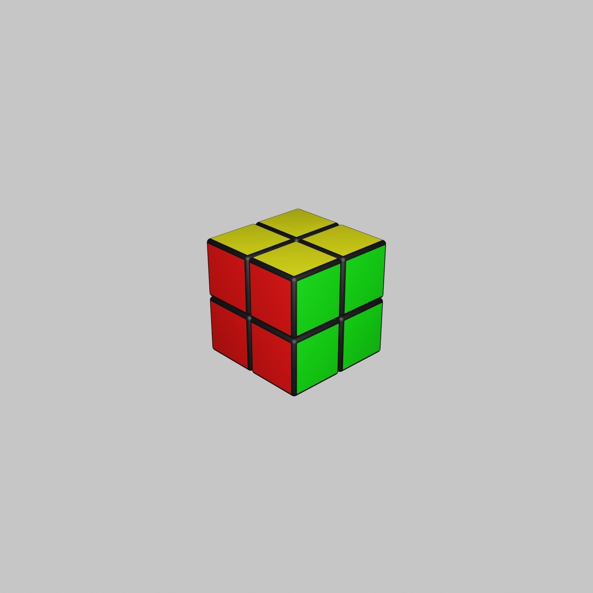 2x2x2 Rubiks Cube Low-poly 3D model_6