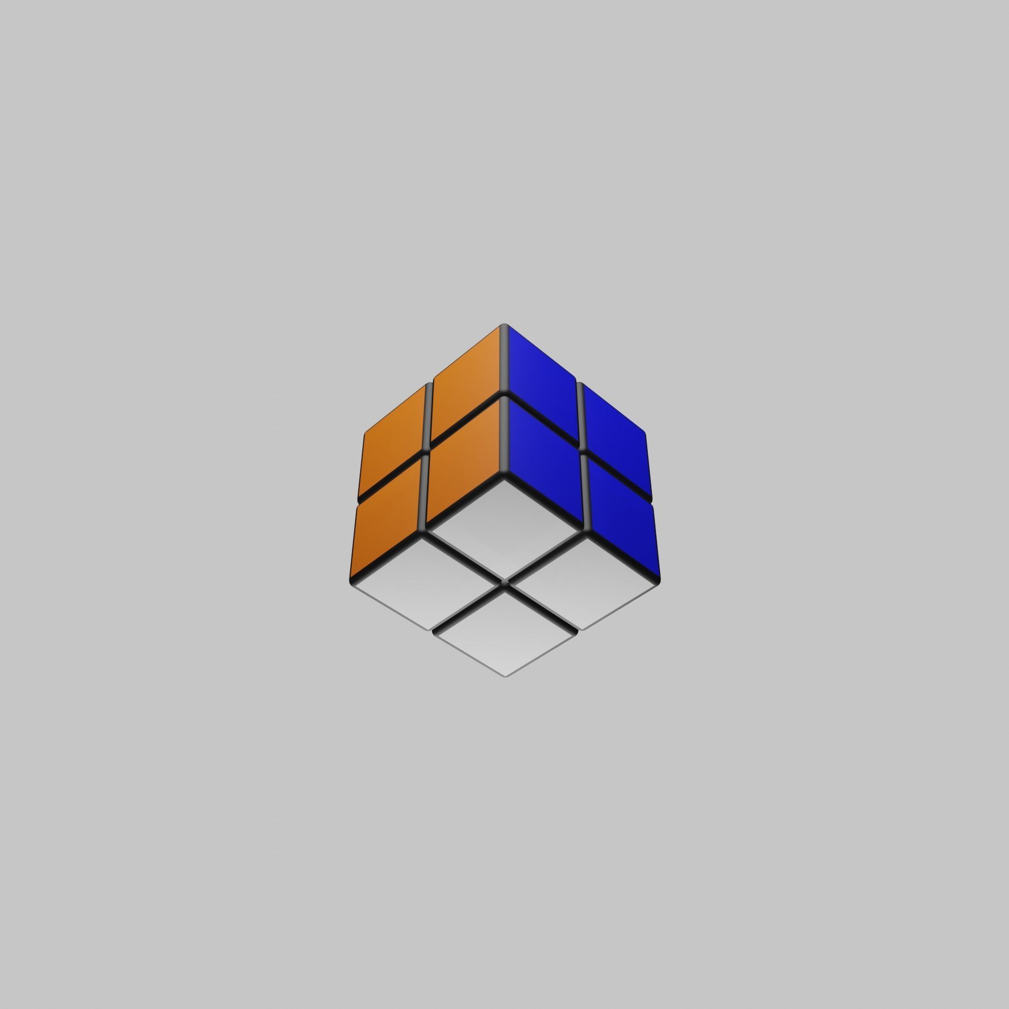 2x2x2 Rubiks Cube Low-poly 3D model_12