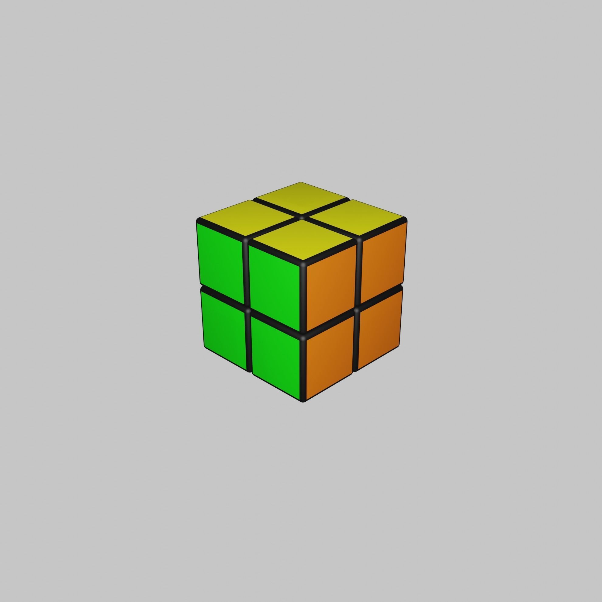 2x2x2 Rubiks Cube Low-poly 3D model_34