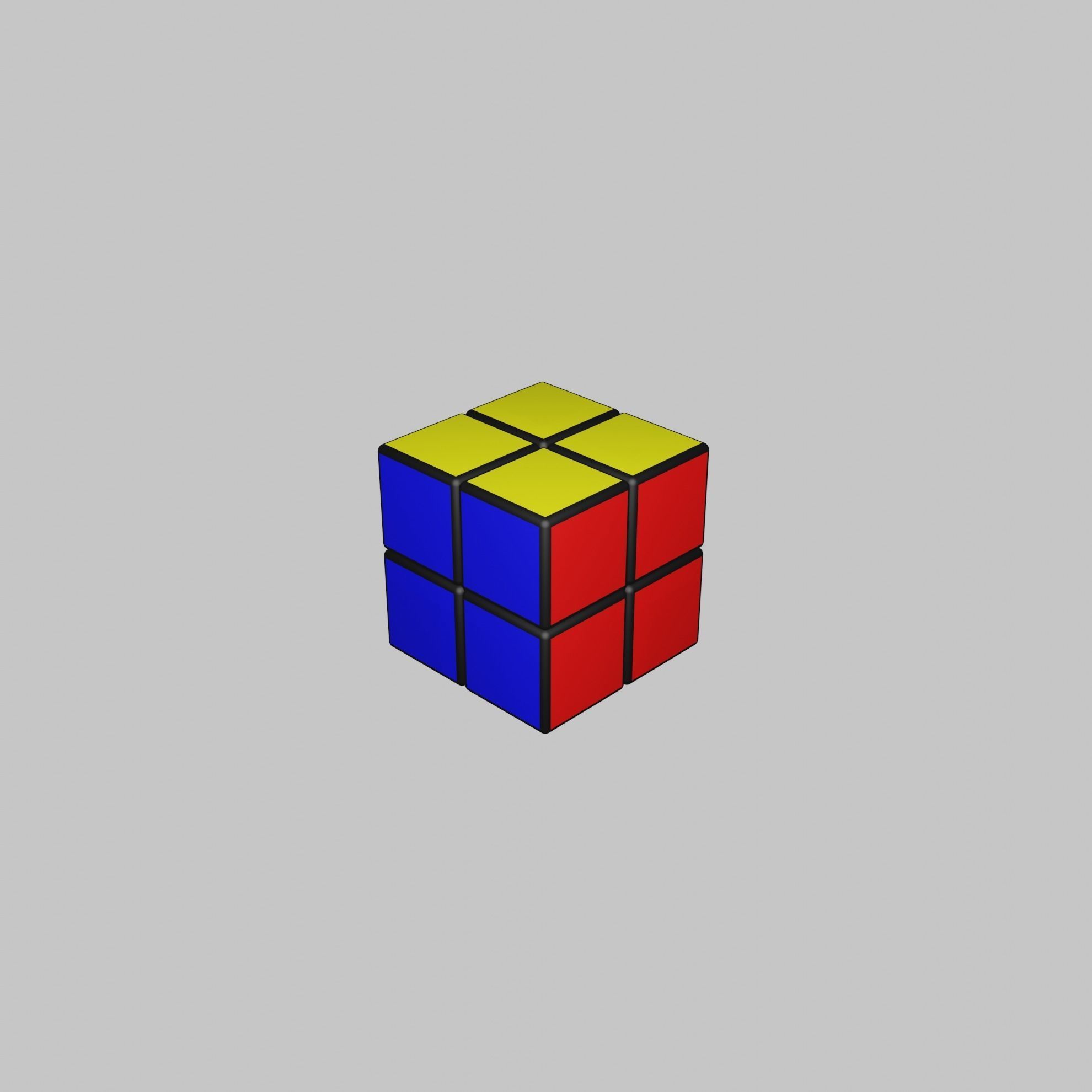 2x2x2 Rubiks Cube Low-poly 3D model_15