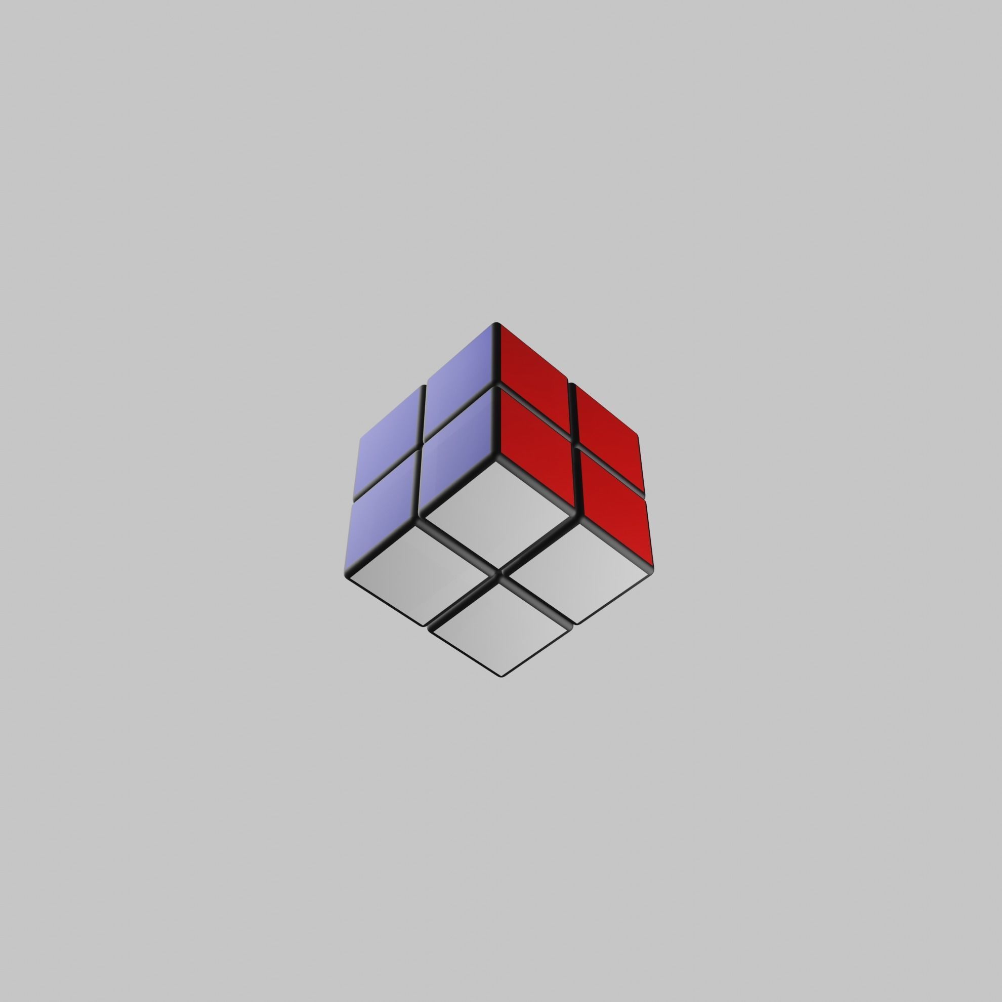 2x2x2 Rubiks Cube Low-poly 3D model_11