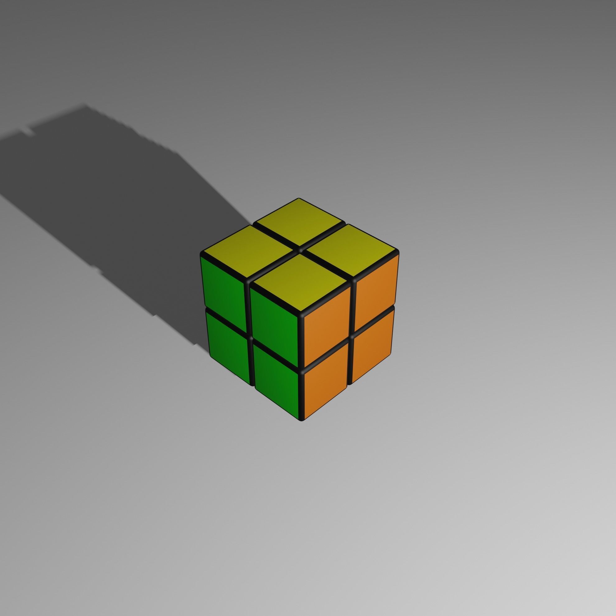 2x2x2 Rubiks Cube Low-poly 3D model_30