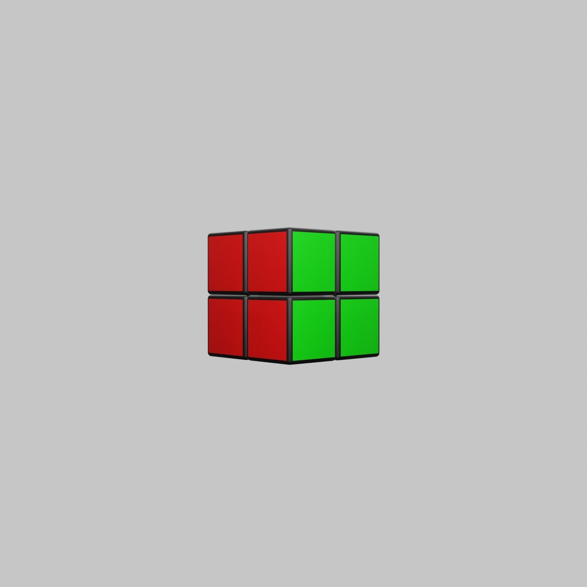 2x2x2 Rubiks Cube Low-poly 3D model_17