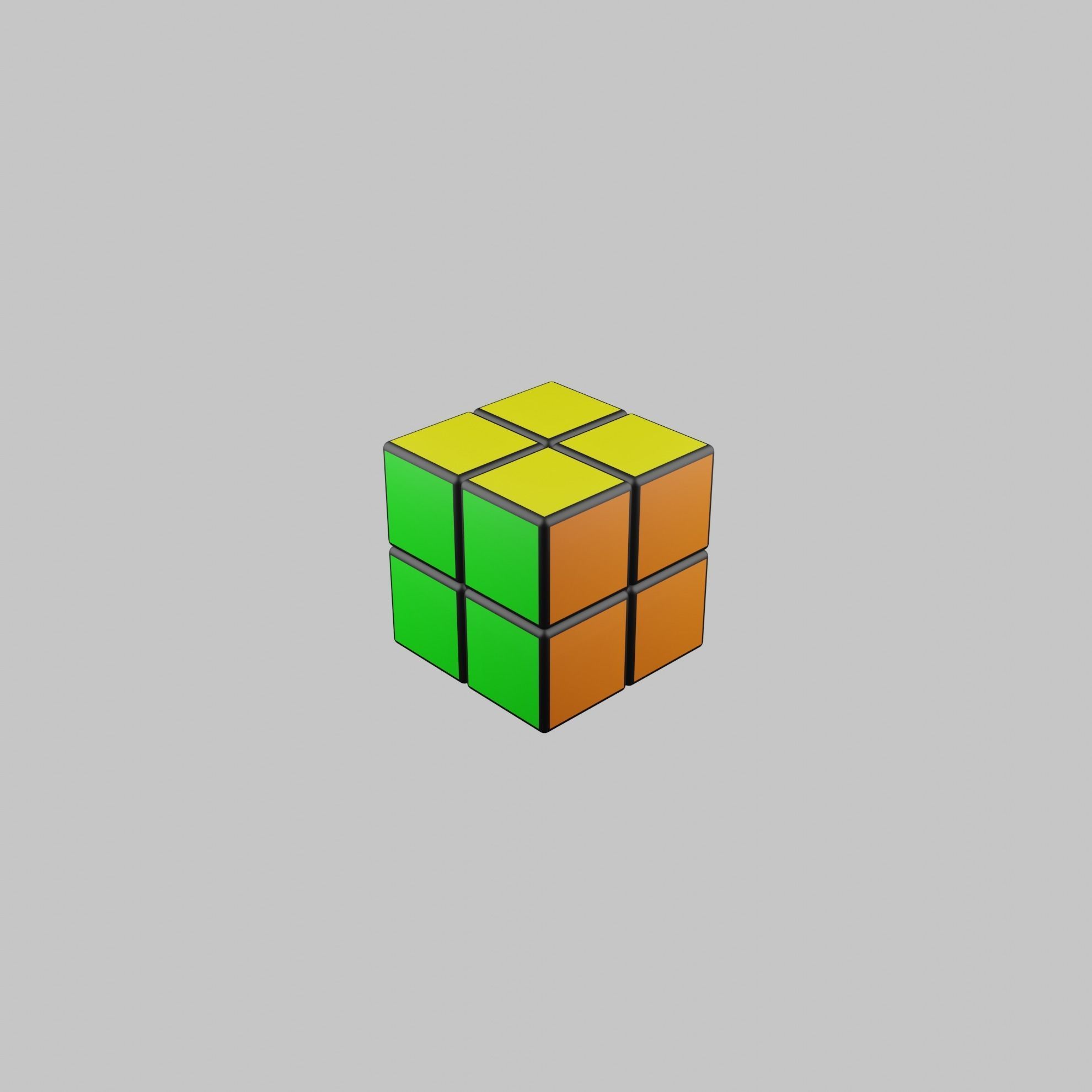 2x2x2 Rubiks Cube Low-poly 3D model_29