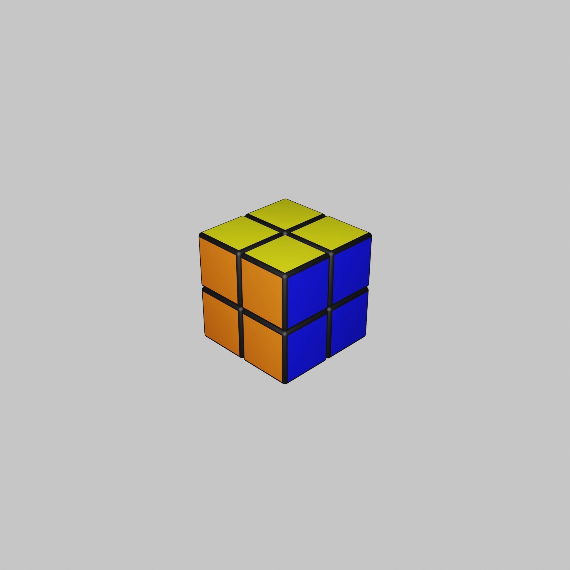 2x2x2 Rubiks Cube Low-poly 3D model_28