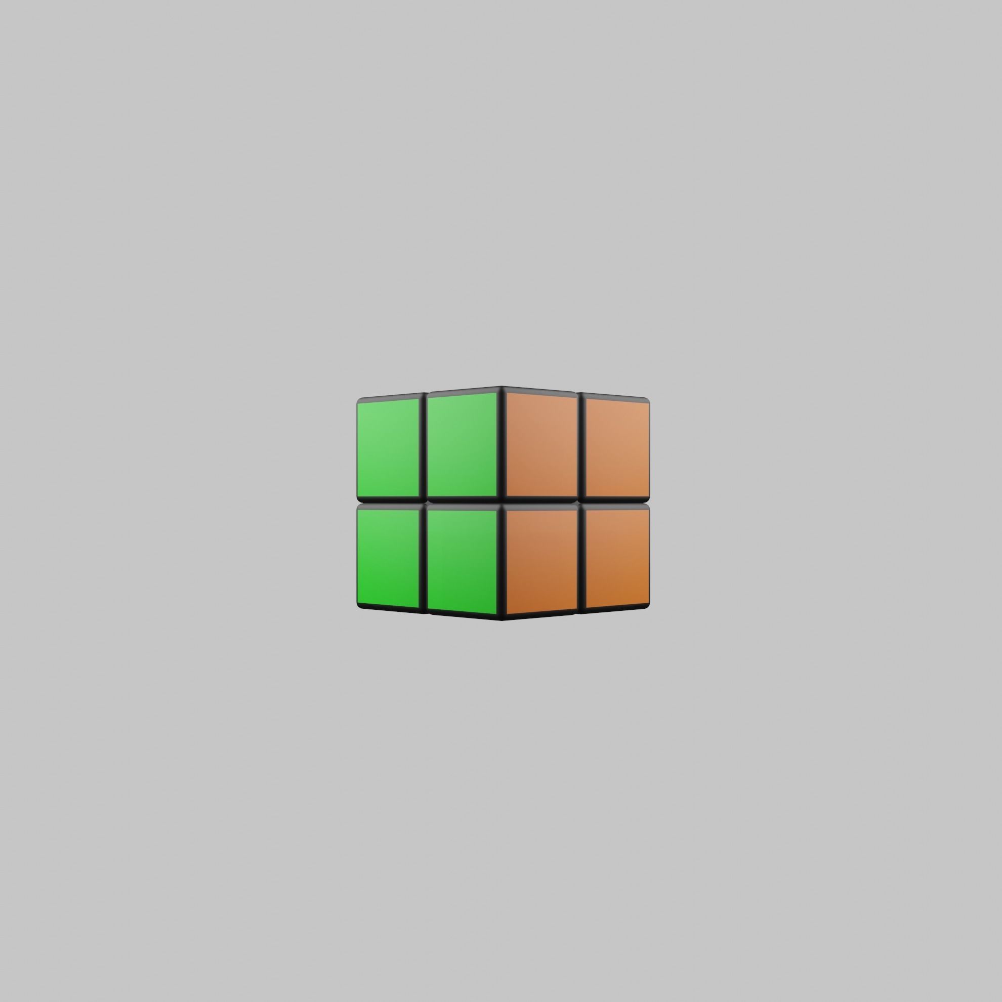 2x2x2 Rubiks Cube Low-poly 3D model_19