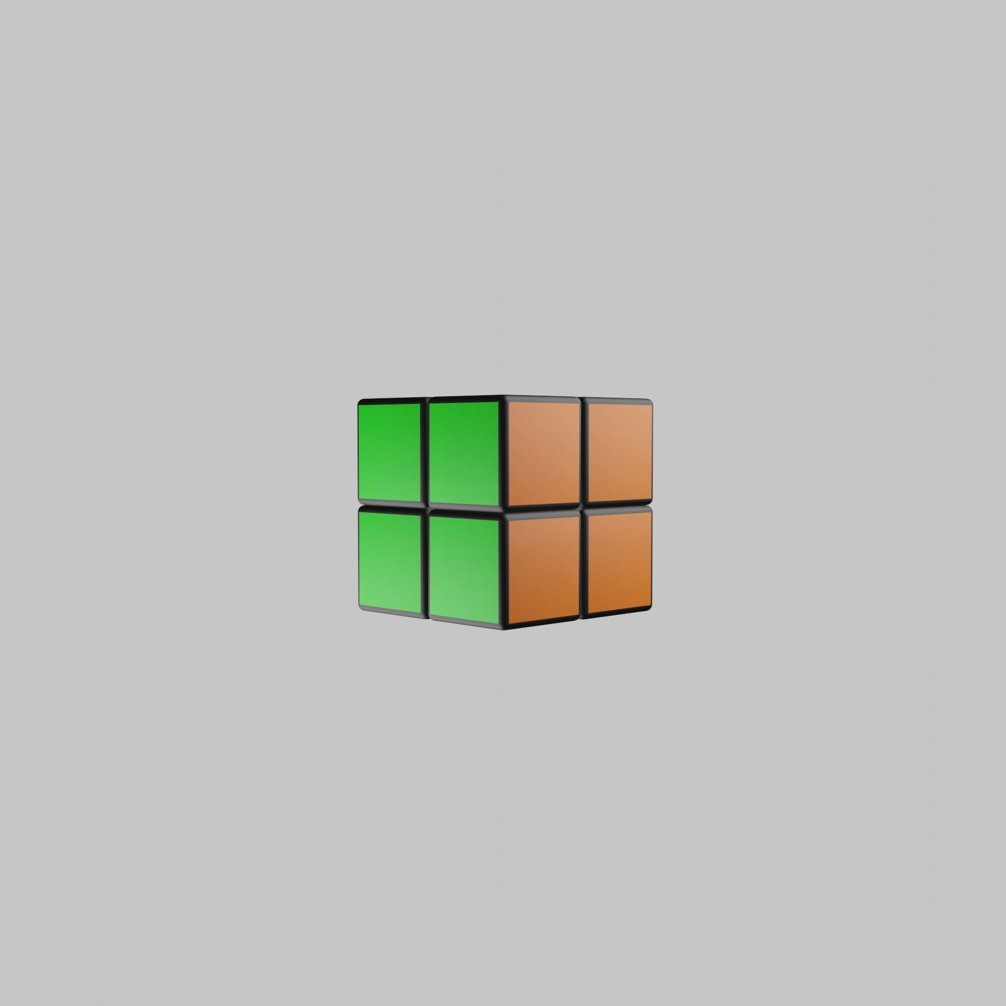 2x2x2 Rubiks Cube Low-poly 3D model_16