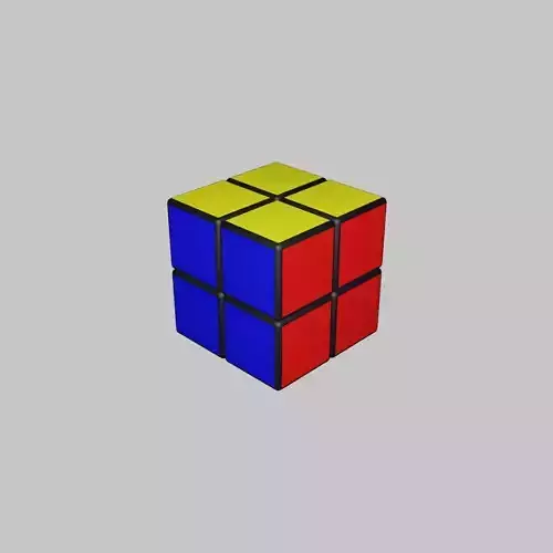 2x2x2 Rubiks Cube Low-poly 3D model