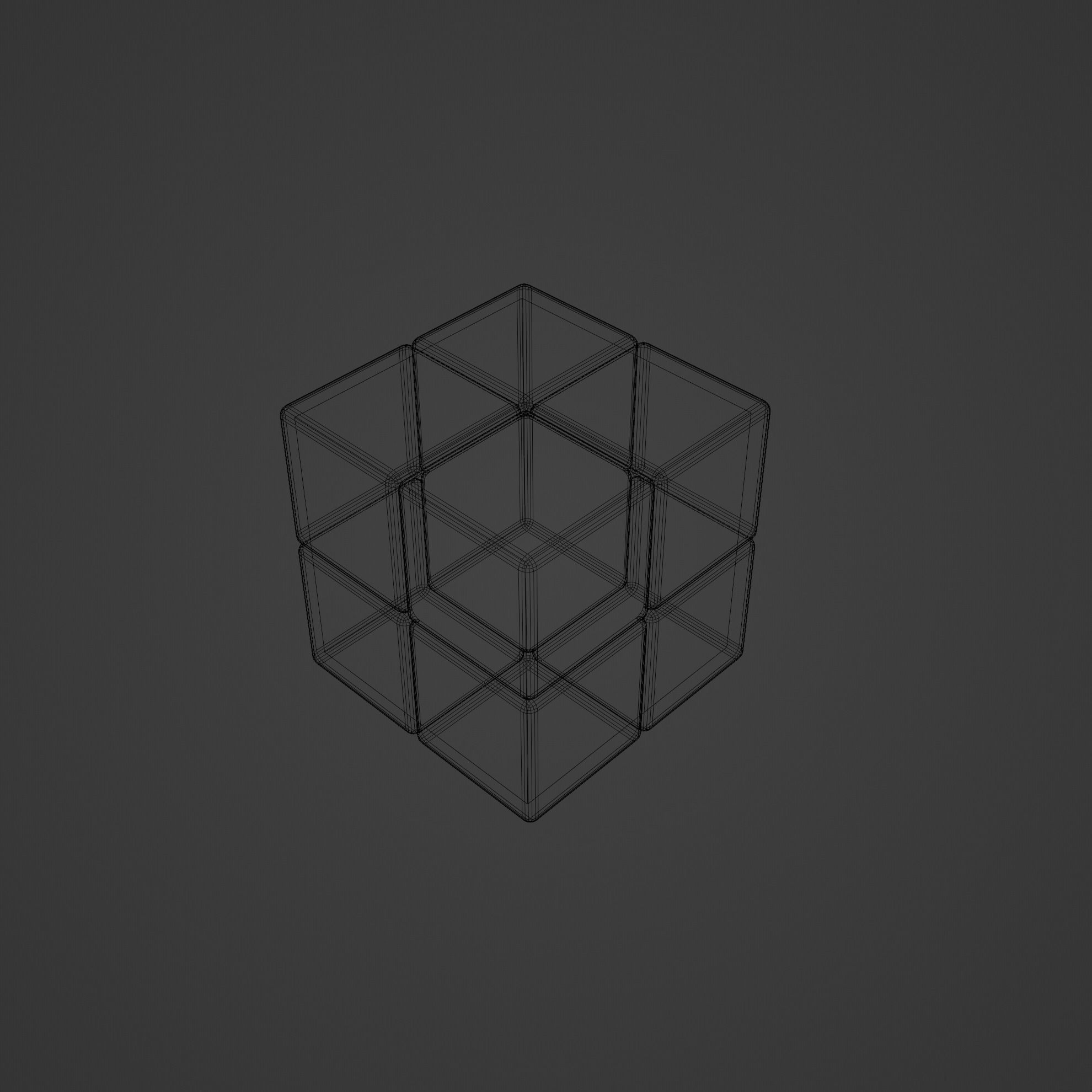 2x2x2 Rubiks Cube Low-poly 3D model_31