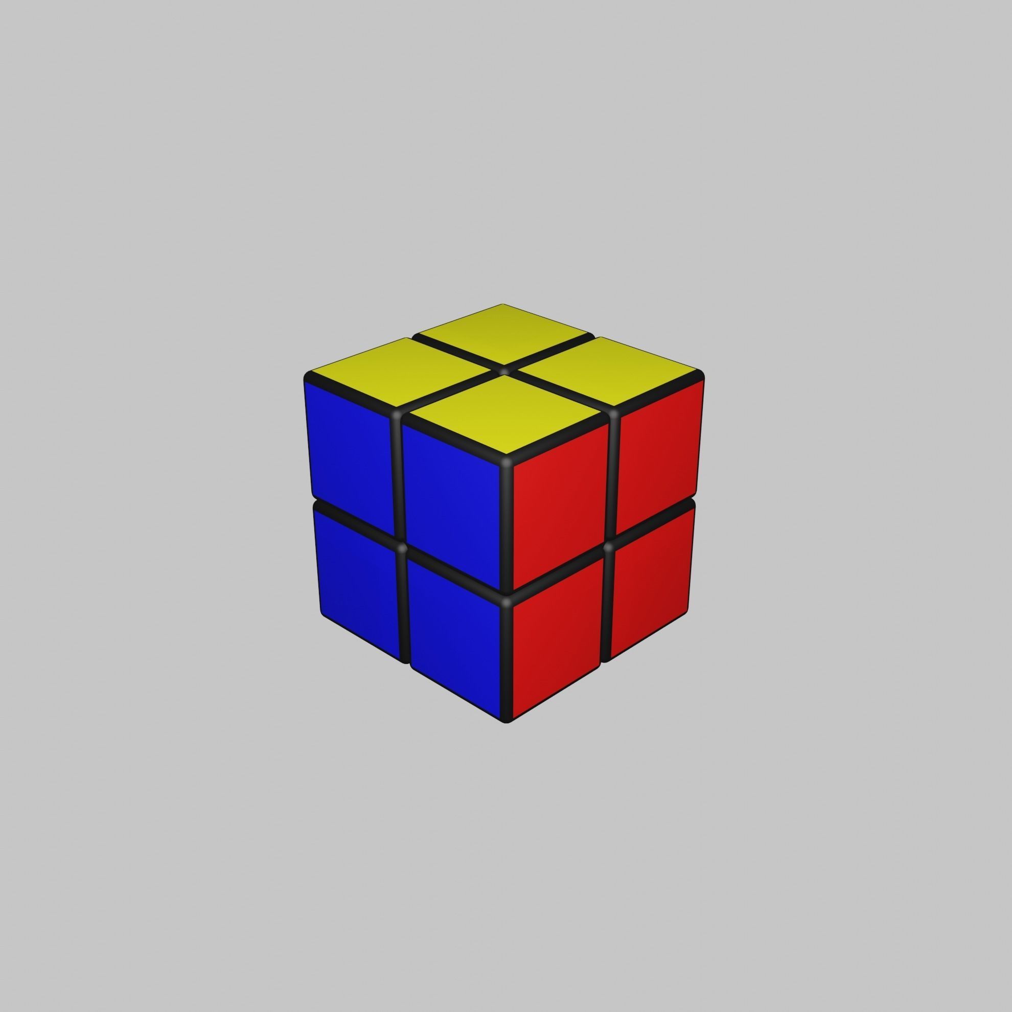 2x2x2 Rubiks Cube Low-poly 3D model_27