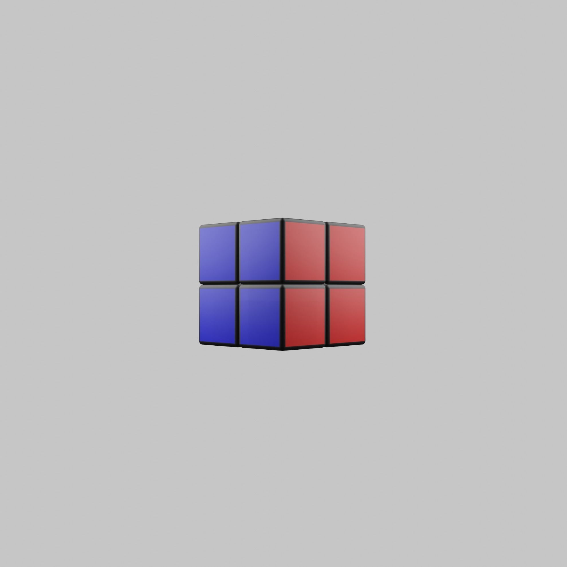 2x2x2 Rubiks Cube Low-poly 3D model_7
