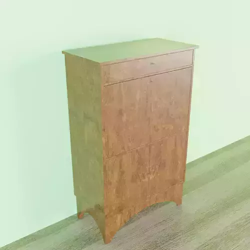 Old Wooden Secretaire Low-poly 3D model